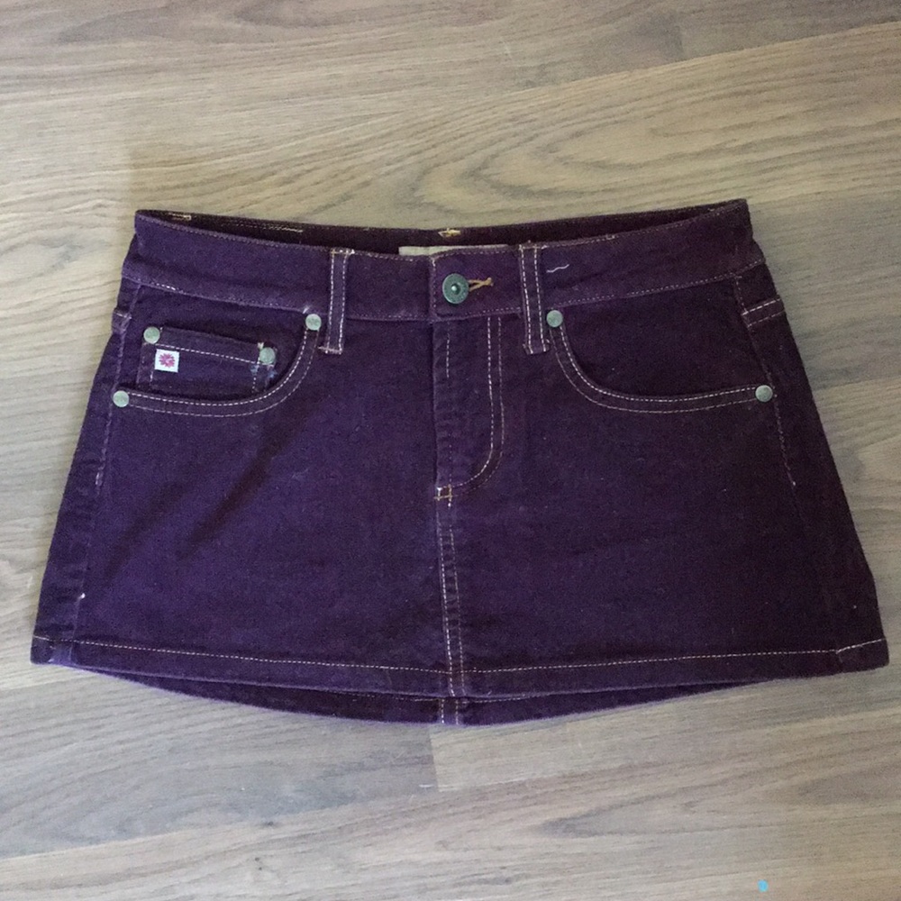 Deep purple corduroy miniskirt Paris blues